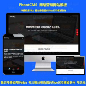 h5响应式高端网站建设pbcms互联网营销类建站设计公司pbootcms模板自适应手机端