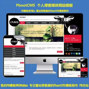 新闻文章网站模板极简个人博客网站模版pbootcms源码带手机版本带后台H5手机